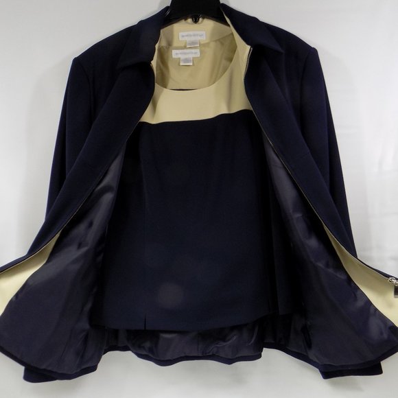 Worthington Jackets & Blazers - Worthington Navy Blue/Linen Zip-Front Suit Jacket and Tank Blouse Sz 18 READ NWT